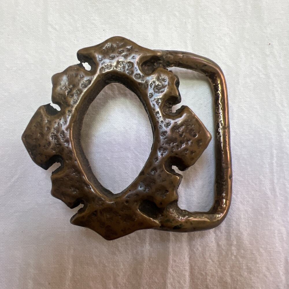 Vintage Tech Ether Hippie Mandrae Solid Bronze Belt Buckle